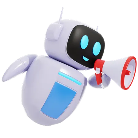 Smart Robot Doing Promotion  3D Icon