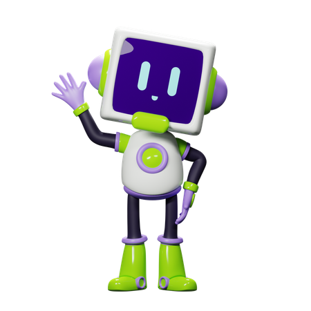 Smart Robot Happy  3D Icon