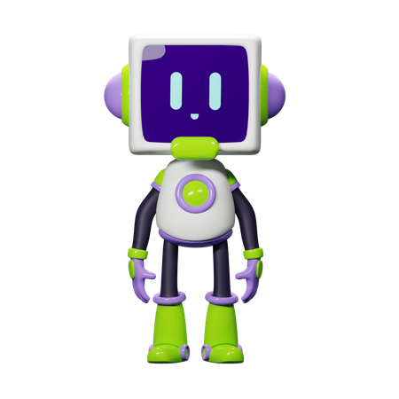 Smart Robot Happy  3D Icon