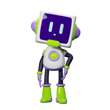 Smart Robot Happy  3D Icon