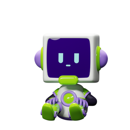 Smart Robot Lazy  3D Icon