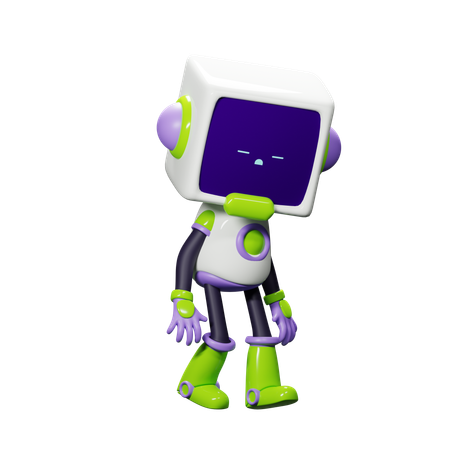 Smart Robot Lazy  3D Icon