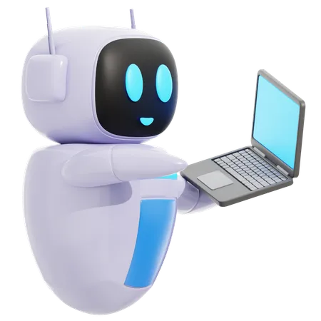 Smart Robot Learning Online  3D Icon