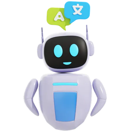 Smart Robot Learning Translation  3D Icon