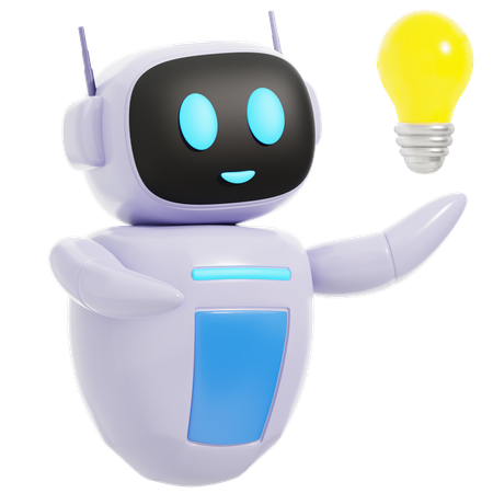 Smart Robot Learning With Lightbulb  3D Icon