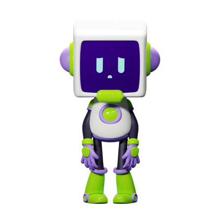 Smart Robot Sad  3D Icon