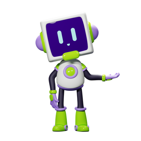 Smart Robot Showing Left  3D Icon