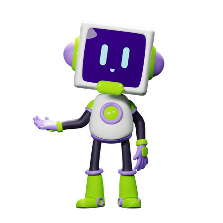 Smart Robot Showing Right  3D Icon