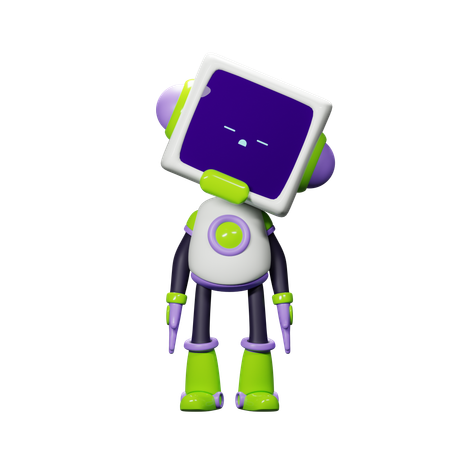 Smart Robot Sleepy  3D Icon