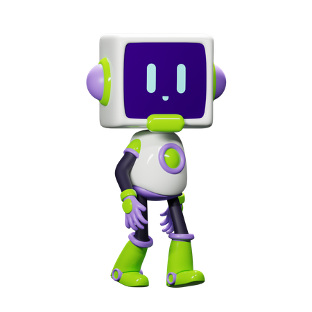 Smart Robot Walking  3D Icon