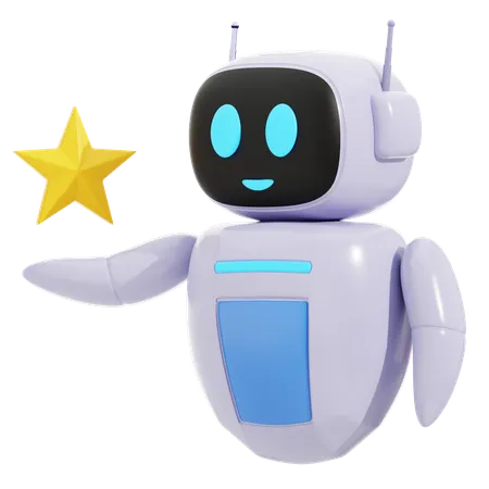 Smart Robot With Star  3D Icon