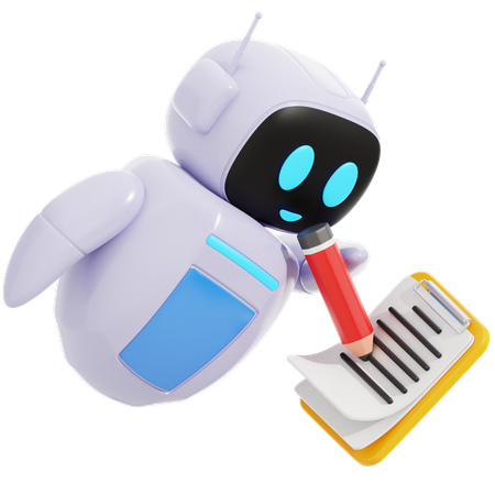 Smart Robot Write On Clipboard  3D Icon