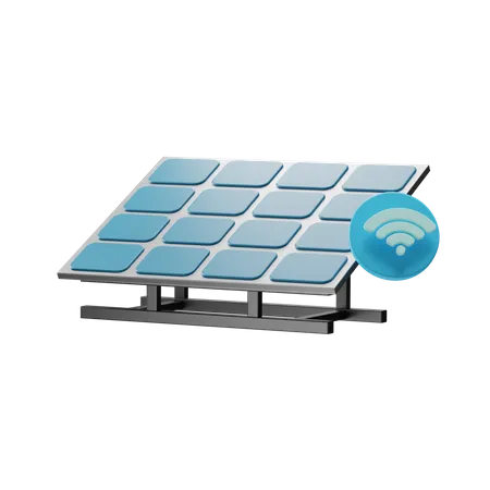 Smart Solar Panels  3D Illustration