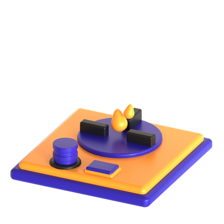 Smart Stove  3D Icon