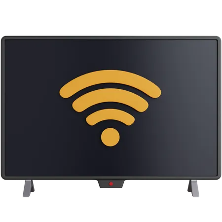 3 D Rendering Smart Television With Wifi Sign Isolated 3D Icon