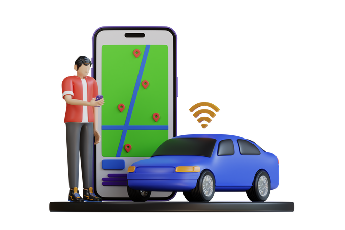 Smart Transport Service  3D Illustration