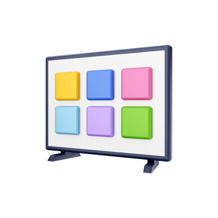 Smart-TV-Bildschirmfarbe  3D Illustration