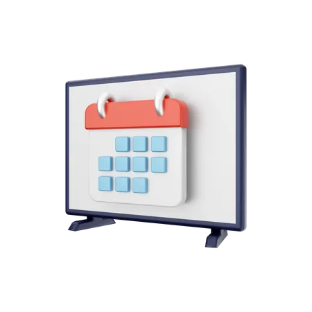 Smart Tv Calendar 3D Illustration
