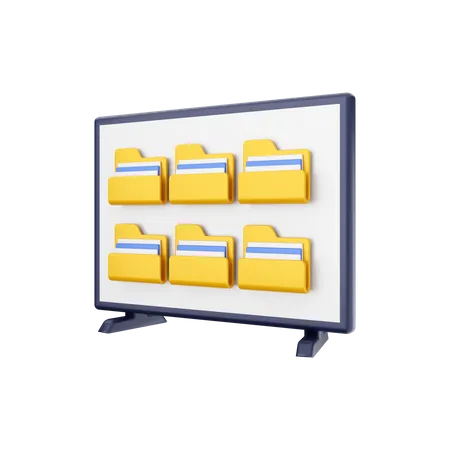 Smart Tv Folder Manage  3D Illustration