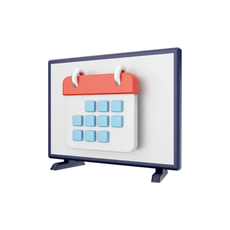 Smart-TV-Kalender  3D Illustration