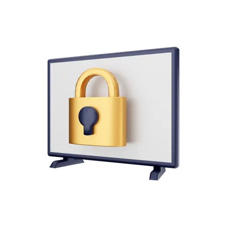 Smart Tv Lock Screen  3D Illustration