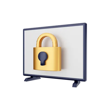 Smart Tv Lock Screen 3D Illustration