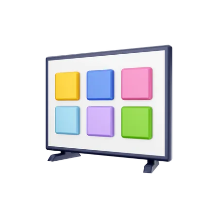 Cor da tela da smart tv  3D Illustration