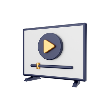 Smart Tv Video Player  3D Illustration