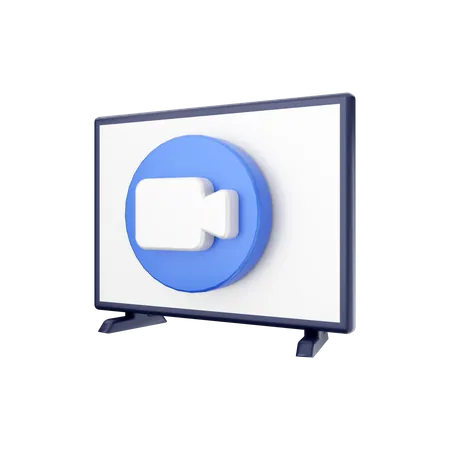 Videochamada smart tv  3D Illustration