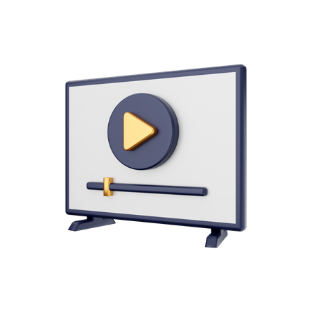 Smart-TV-Videoplayer  3D Illustration