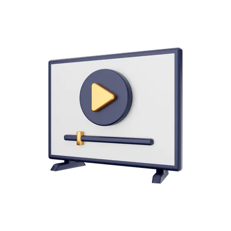 Smart-TV-Videoplayer  3D Illustration