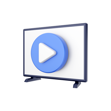 Smart-TV-Videoplayer  3D Illustration