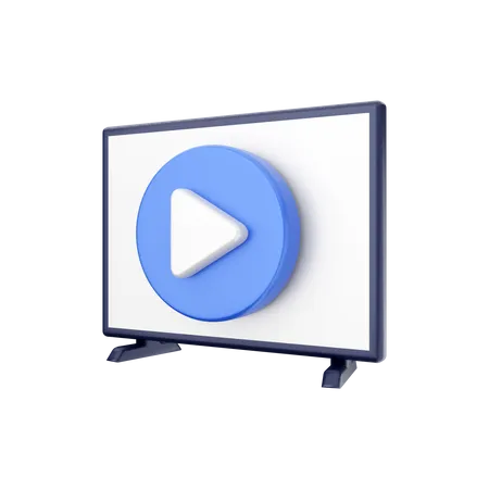 Smart-TV-Videoplayer  3D Illustration