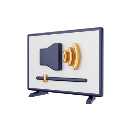 Smart Tv Volume Setting  3D Illustration