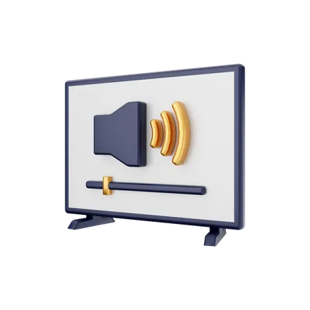 Smart Tv Volume Setting  3D Illustration