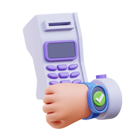 Smart Watch Payment Success  3D Icon