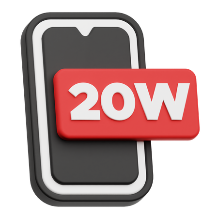 Smartphone 20 W 3D Icon