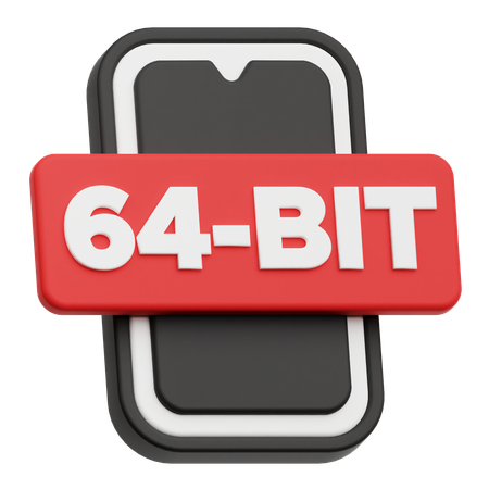 Smartphone 64 Bit  3D Icon