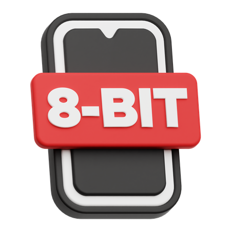 Smartphone 8 Bit  3D Icon