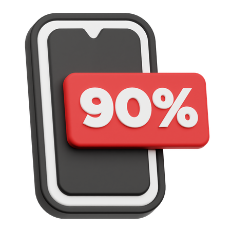 Smartphone 90 Percentage  3D Icon