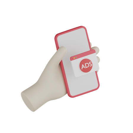 Smartphone Ads 3D Icon