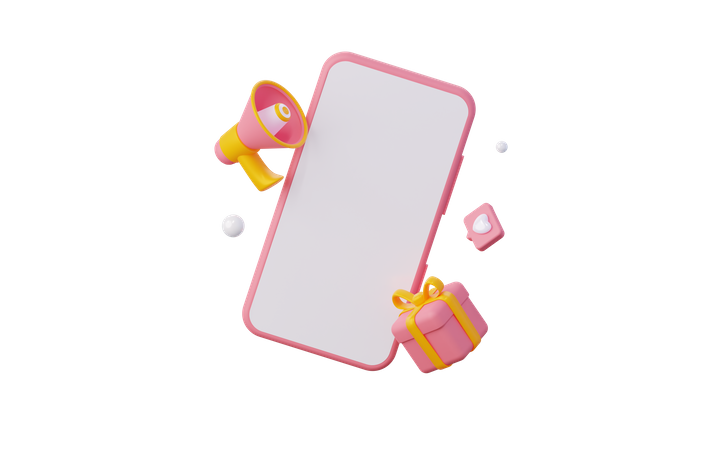 Smartphone Advertisement  3D Icon