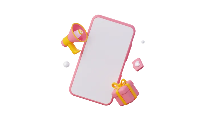 Smartphone Advertisement  3D Icon