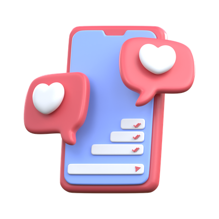 Bate-papo de amor em smartphone  3D Icon