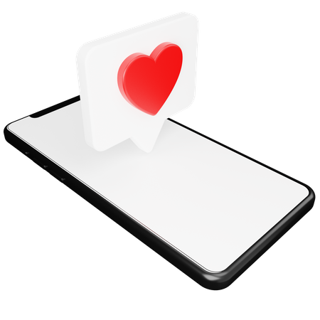 Bate-papo de amor em smartphone  3D Illustration