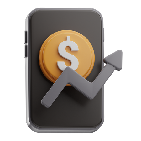 Smartphone and Coins  3D Icon