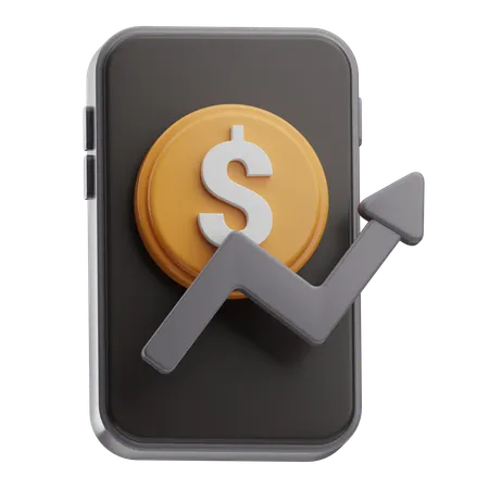 Smartphone and Coins  3D Icon