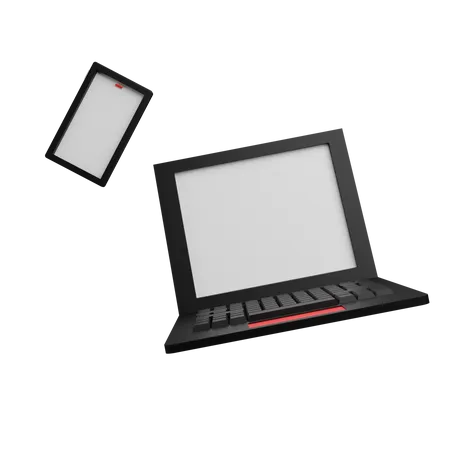 Smartphone And Laptop  3D Icon