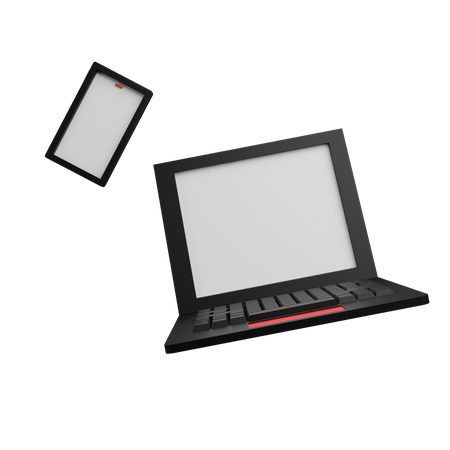 Smartphone And Laptop 3D Icon