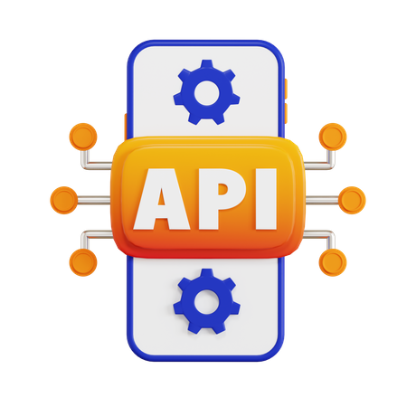 API do smartphone  3D Icon